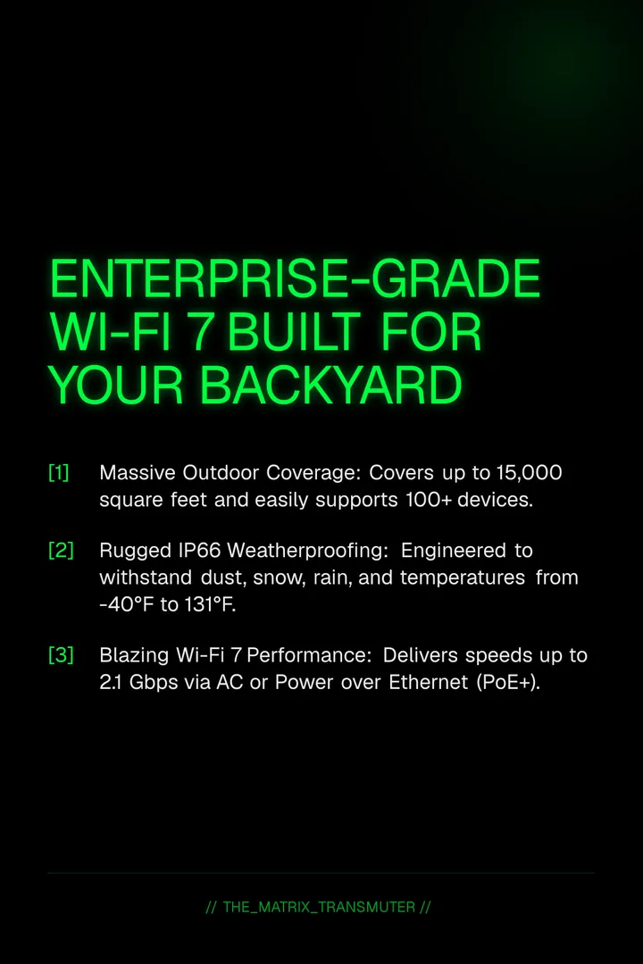 Enterprise-Grade Wi-Fi 7 Built for Your Backyard: pin card